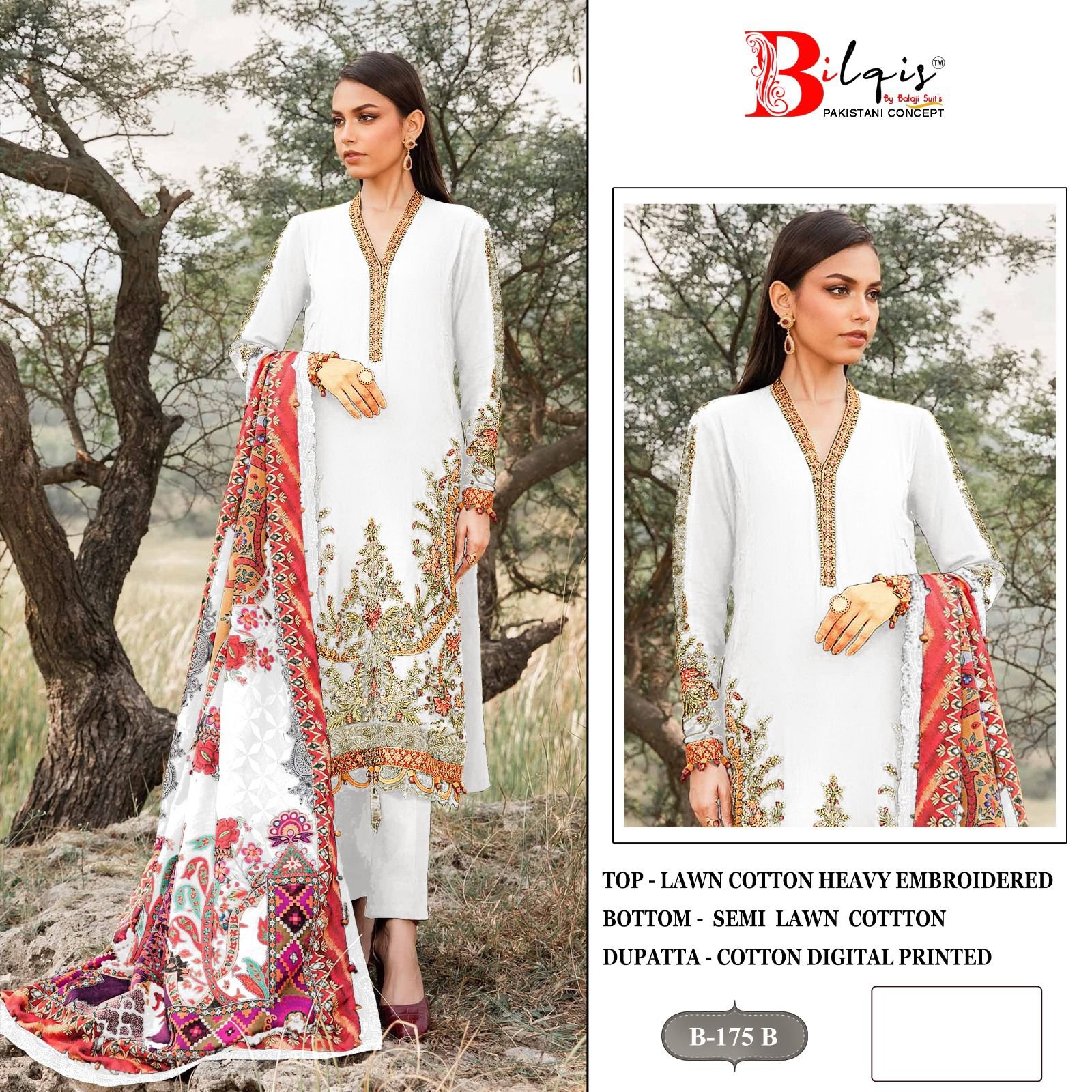 Stylish Bilqis B 175 A And B Lawn Cotton Embroidered Salwar Kameez Wholesale 2026