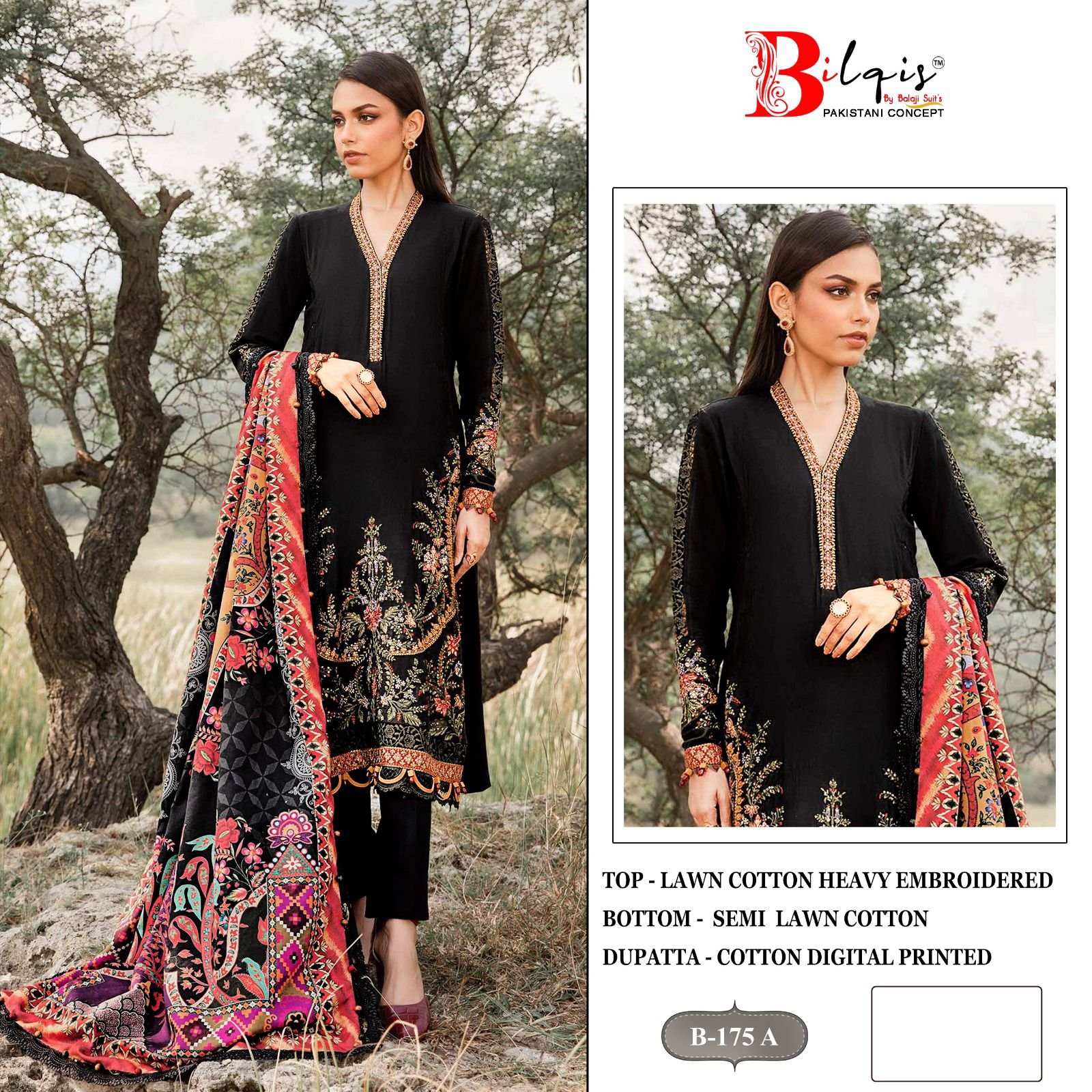 Stylish Bilqis B 175 A And B Lawn Cotton Embroidered Salwar Kameez Wholesale 2026