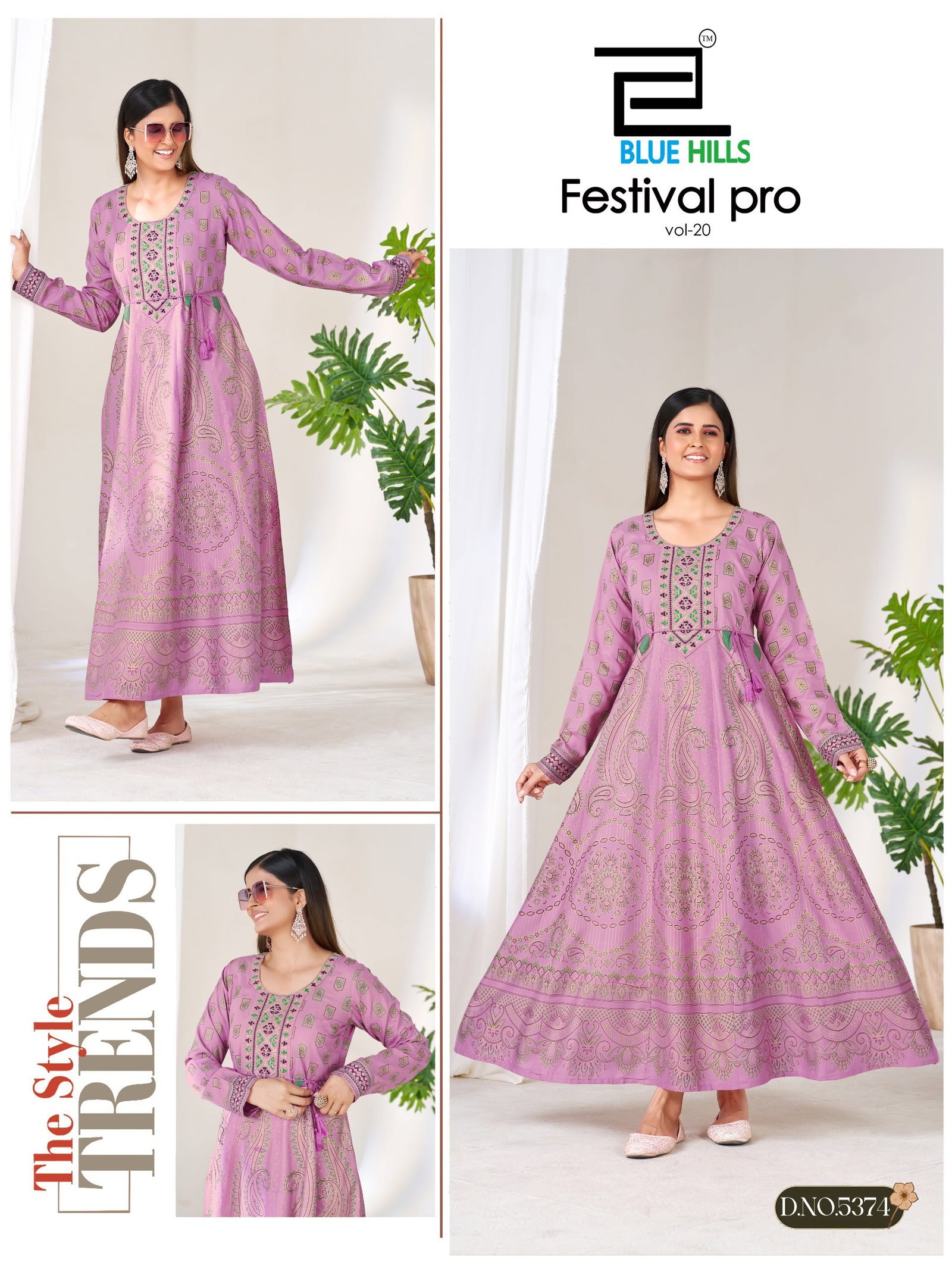 Stylish Blue Hills Festival Pro Vol 20 Anarkali Gown With Classic Neck Embroidery With Belt Wholesale 2026