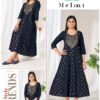 Latest Blue Hills Meloni Rayon Foil Preinted Long Anarakli Kurti Wholesale 2026