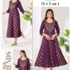 Latest Blue Hills Meloni Rayon Foil Preinted Long Anarakli Kurti Wholesale 2026