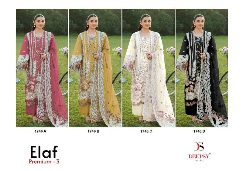 Beautiful Deepsy Elaf 1746 A To D Cotton Embroidered Salwar Kameez Collection Wholesale 2026