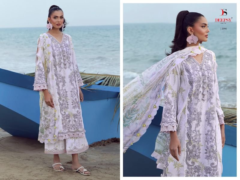 Launching Deepsy Jade Flora Premium Vol 2 Chiffon Dupatta Cotton Pakistani Salwar Kameez Wholesale 2026