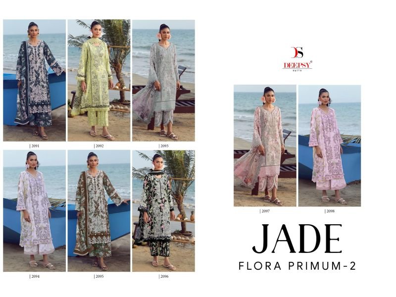 Launching Deepsy Jade Flora Premium Vol 2 Chiffon Dupatta Cotton Pakistani Salwar Kameez Wholesale 2026