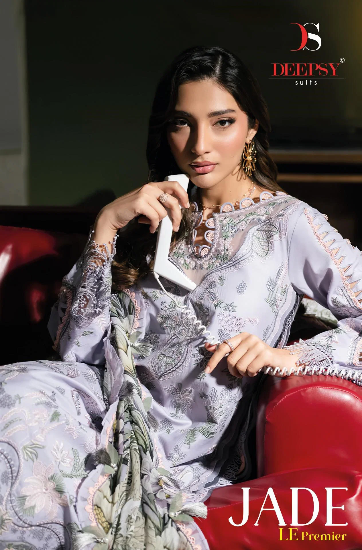 Deepsy Jade Le Premier Chiffon Dupatta Cotton Embroidered Salwar Kameez Wholesale
