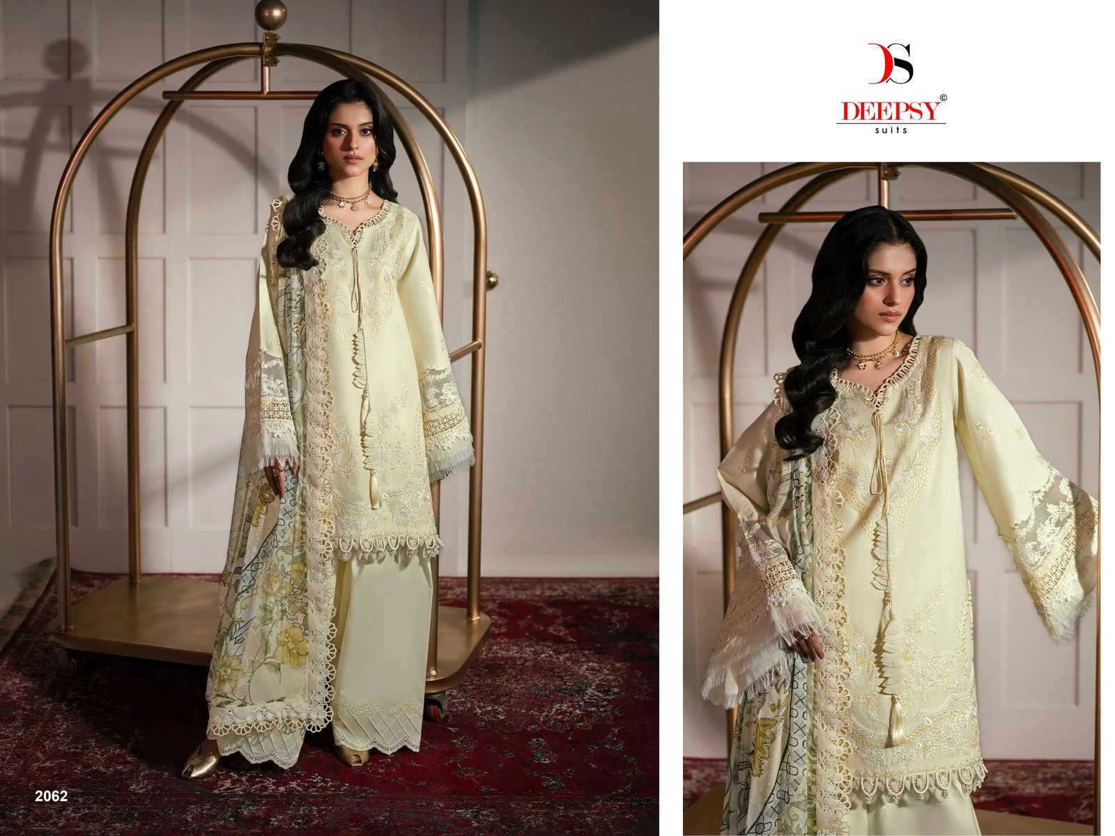 Deepsy Jade Le Premier Vol 2 Chiffon Dupatta Cotton Self Embroidered Salwar Kameez Wholesale