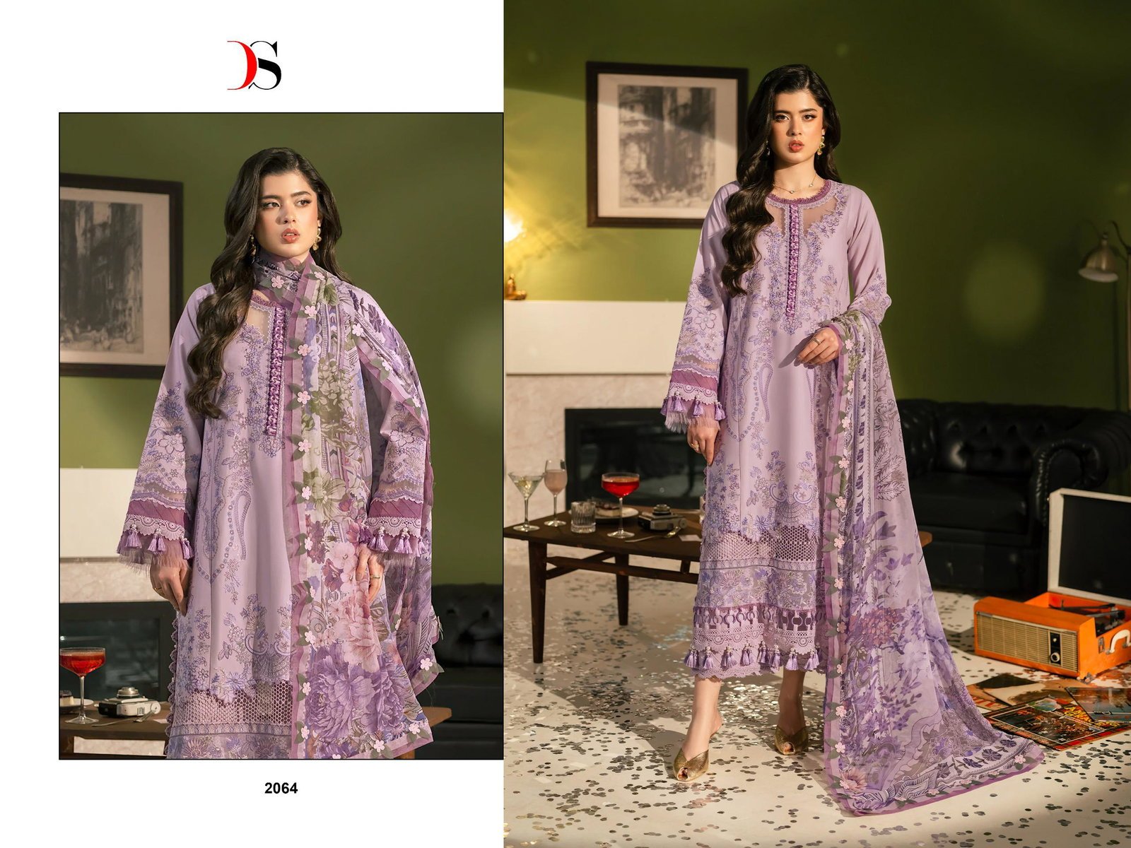 Deepsy Jade Le Premier Vol 2 Chiffon Dupatta Cotton Self Embroidered Salwar Kameez Wholesale