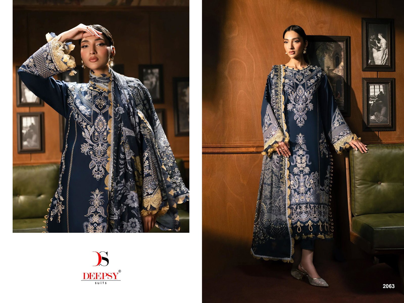 Deepsy Jade Le Premier Vol 2 Chiffon Dupatta Cotton Self Embroidered Salwar Kameez Wholesale