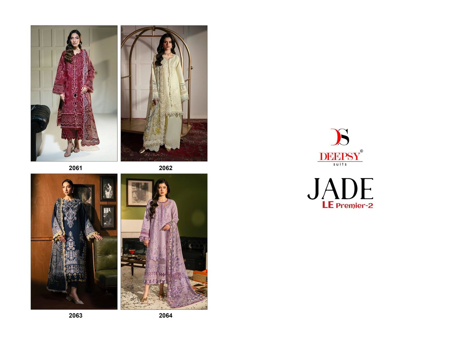 Deepsy Jade Le Premier Vol 2 Chiffon Dupatta Cotton Self Embroidered Salwar Kameez Wholesale