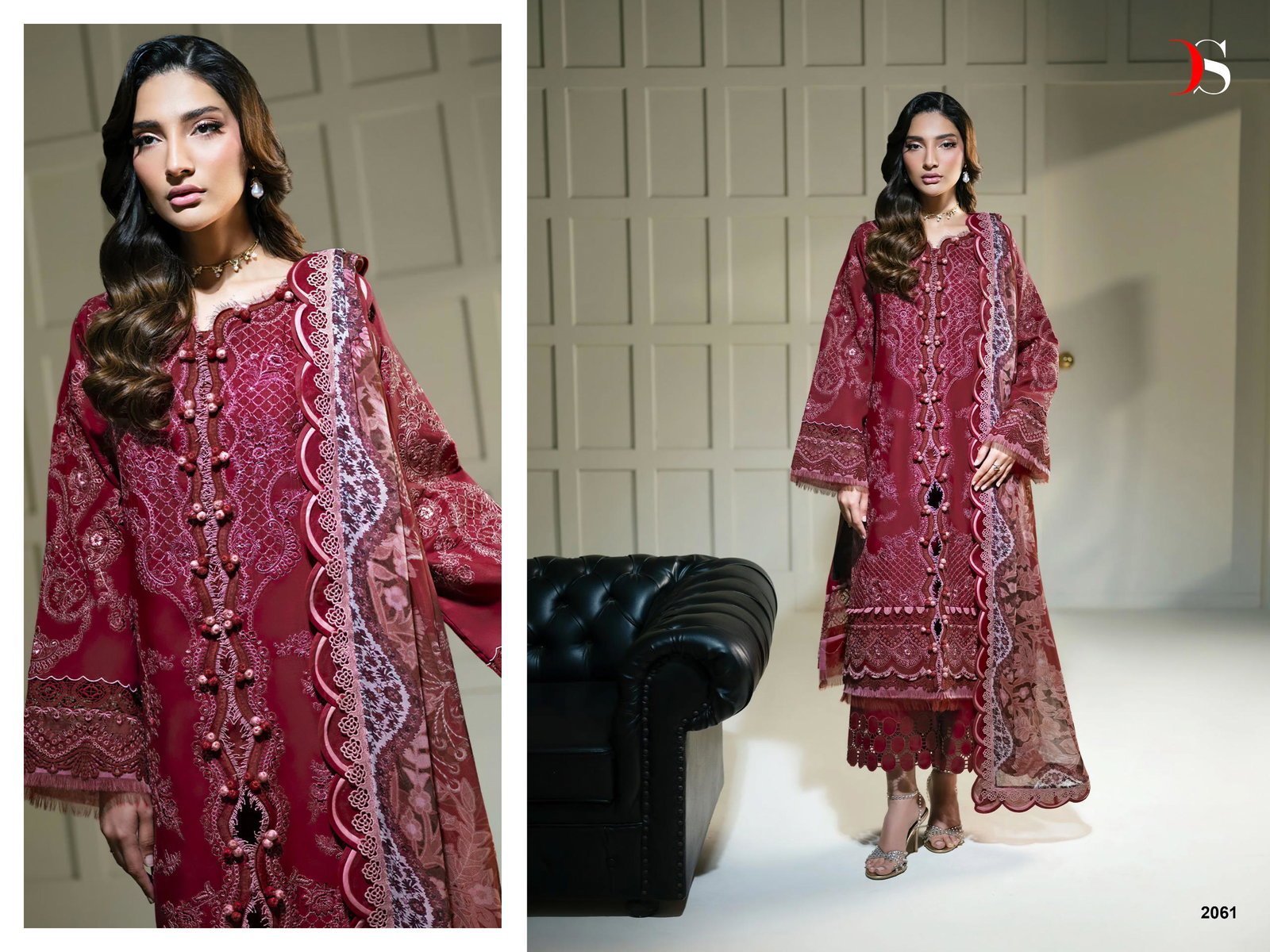 Deepsy Jade Le Premier Vol 2 Chiffon Dupatta Cotton Self Embroidered Salwar Kameez Wholesale