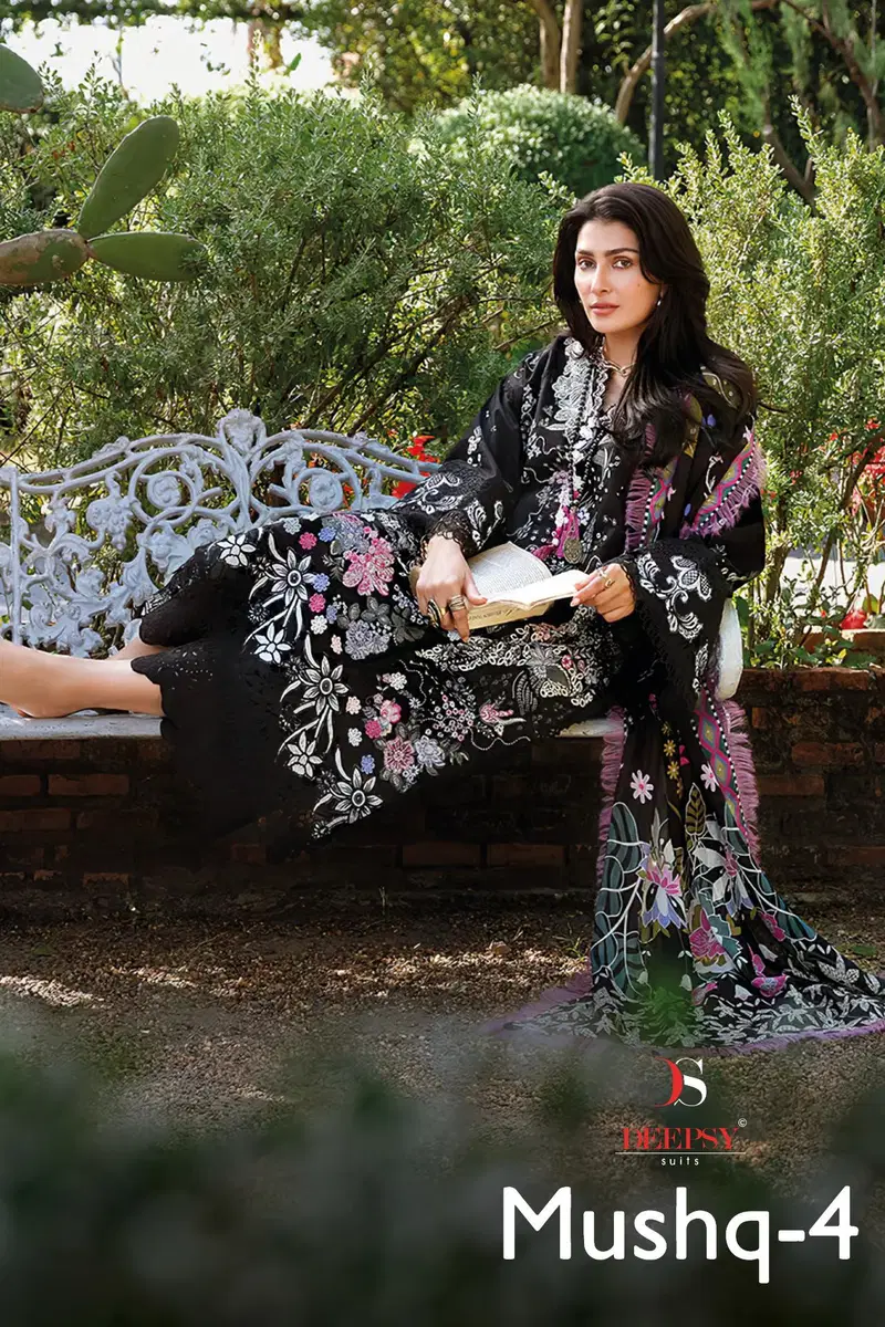 Deepsy Mushq Vol 4 Chiffon Dupatta Cotton Embroidered Salwar Kameez Wholesale