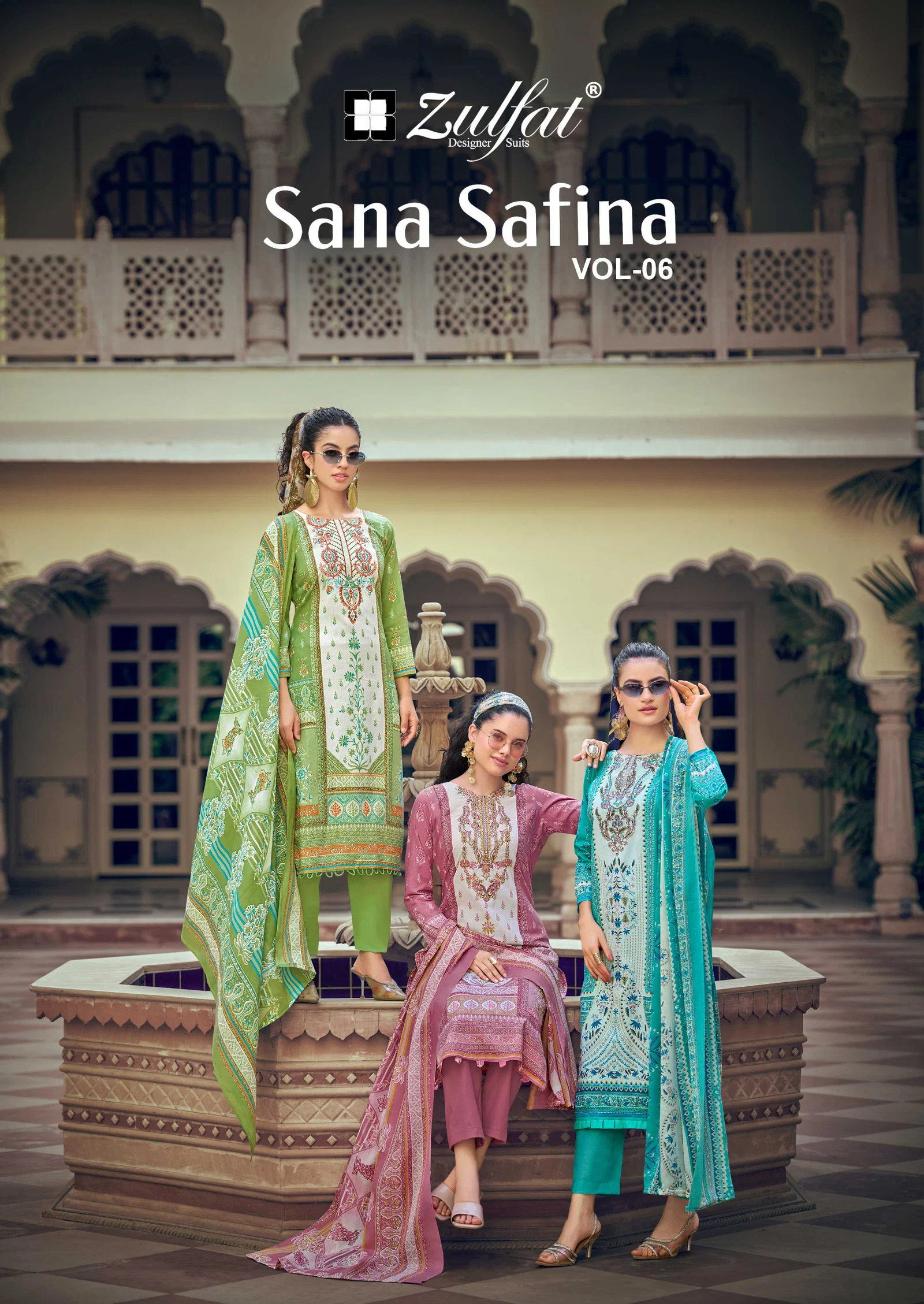 Deepsy Sana Safina Vol 6 Cotton Embroidered Dress Material Wholesale