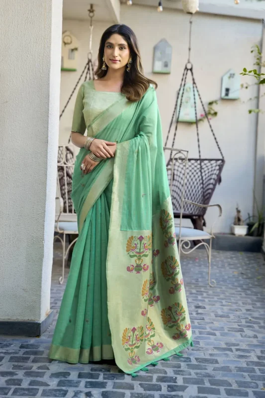 Launching Gobuni Surbhi Paitahni Silk Jacquard Zari Party Wear Saree 2026
