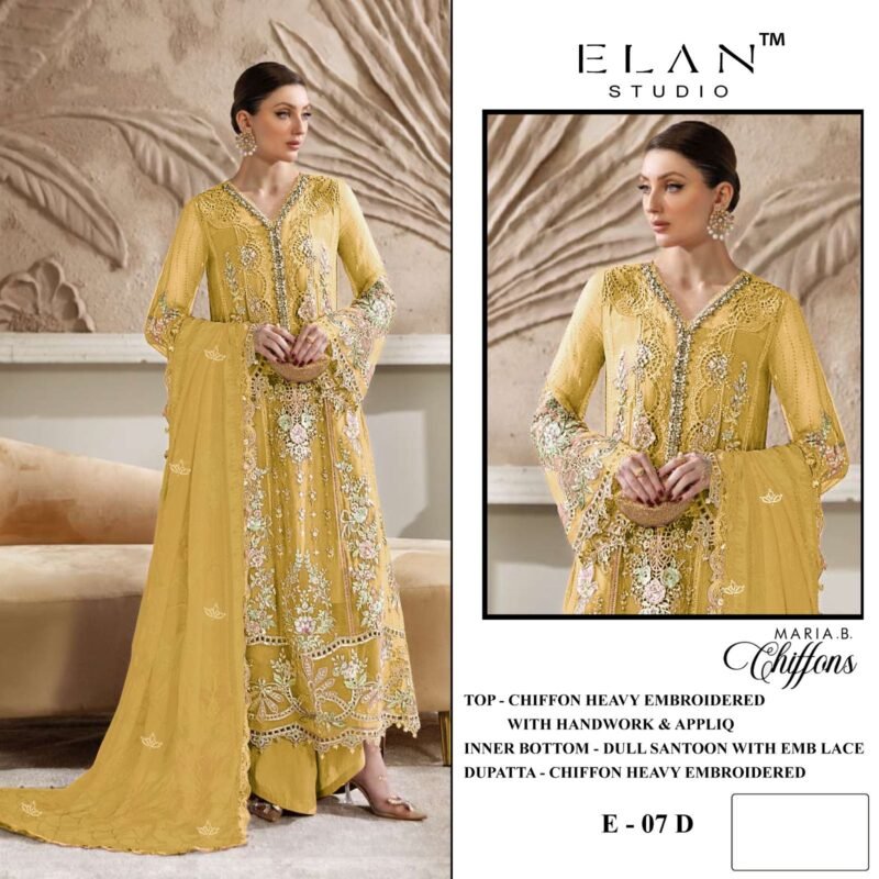 Buy Elan E 07 A To D Chiffon Embroidered Salwar Kameez Wholesale 2026