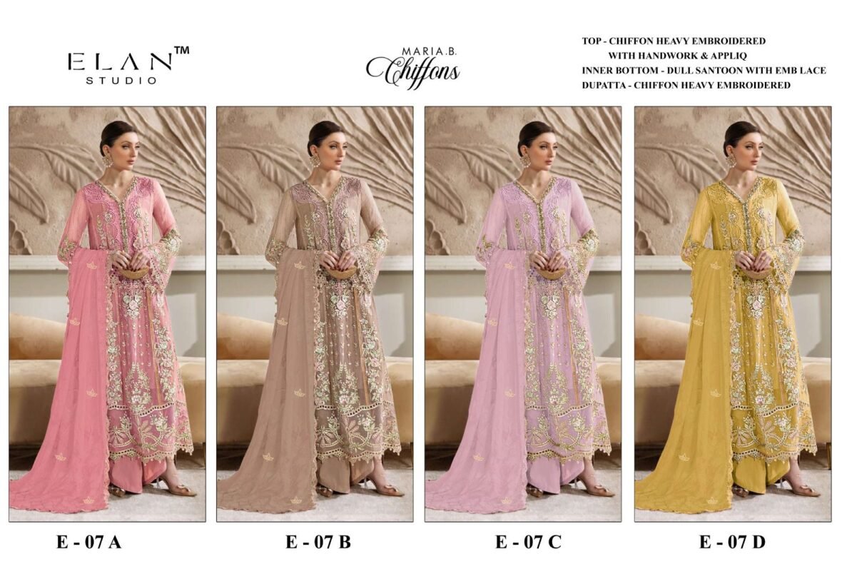 Buy Elan E 07 A To D Chiffon Embroidered Salwar Kameez Wholesale 2026