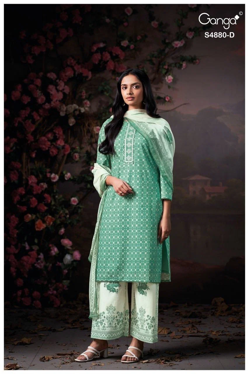 Stylish Ganga Bithia 4880 Cotton Embroidered Salwar Kameez Collection Wholesale 2026