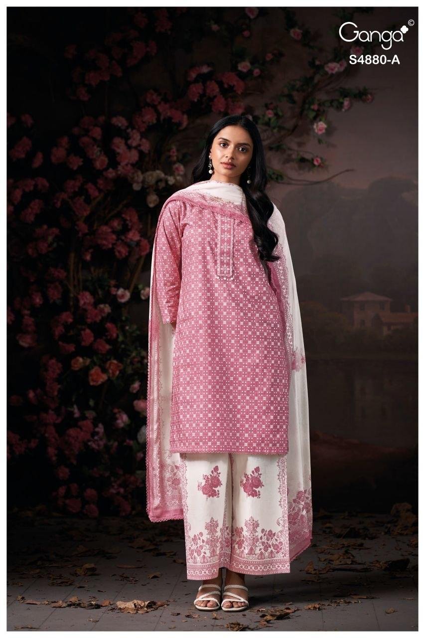Stylish Ganga Bithia 4880 Cotton Embroidered Salwar Kameez Collection Wholesale 2026