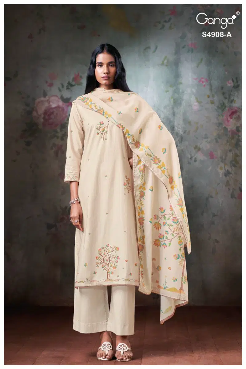 Launching Ganga Elyndria 4908 Cotton Embroidered Salwar Kameez Wholesale 2026