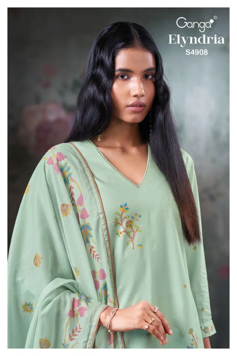Launching Ganga Elyndria 4908 Cotton Embroidered Salwar Kameez Wholesale 2026