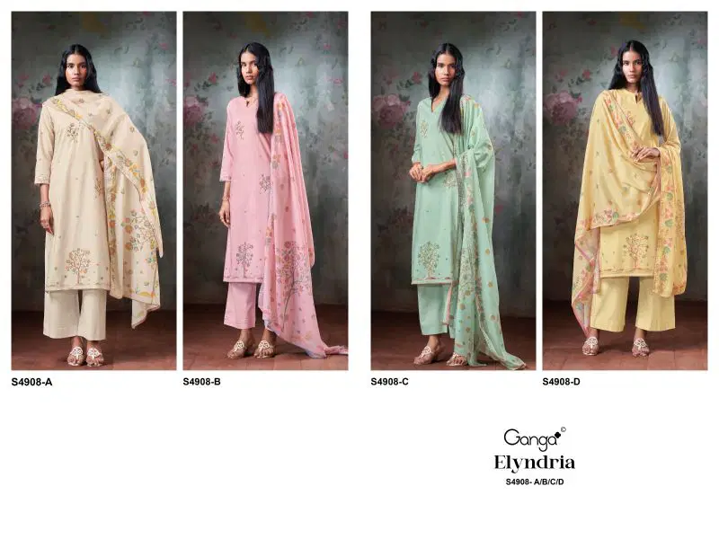 Launching Ganga Elyndria 4908 Cotton Embroidered Salwar Kameez Wholesale 2026