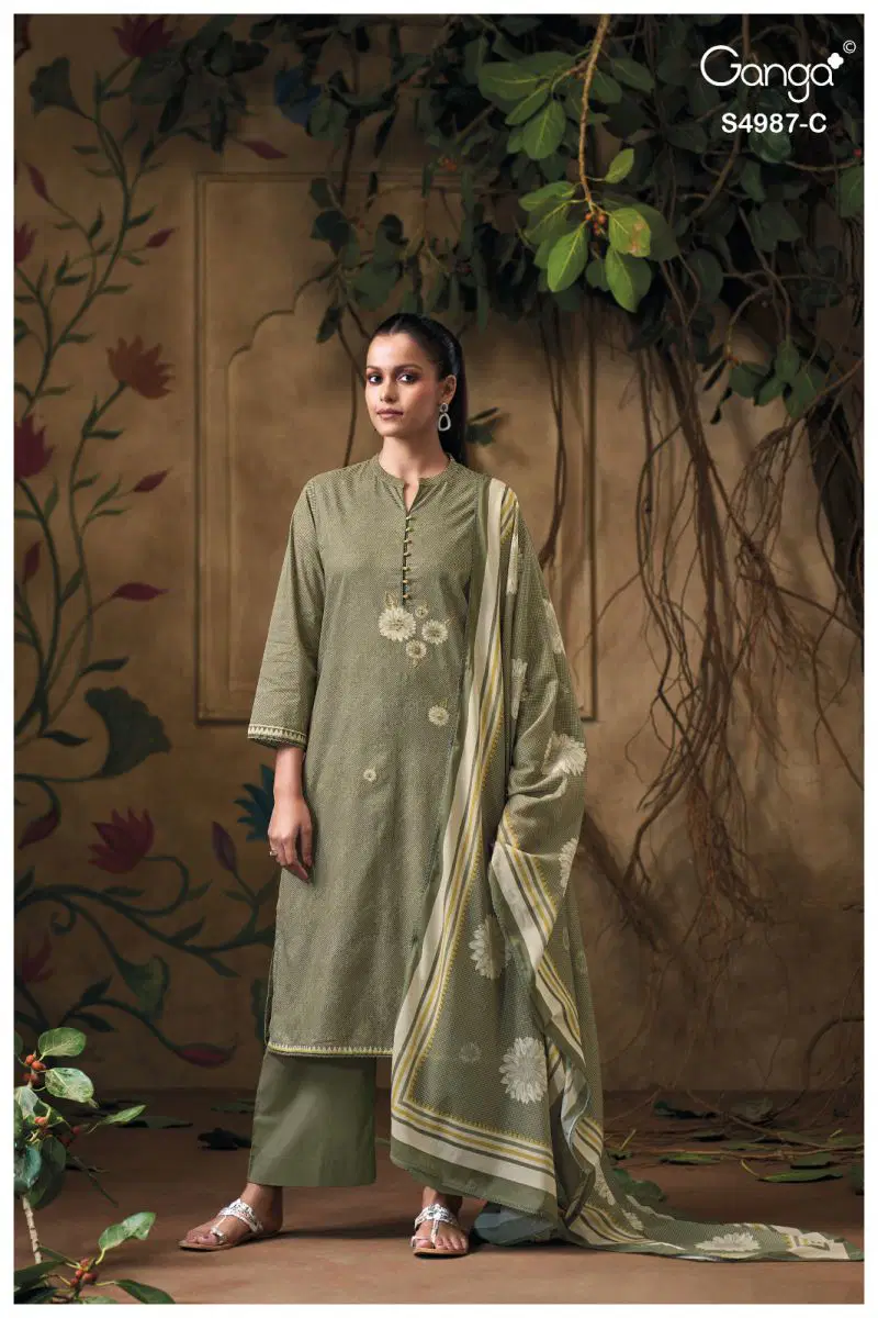 Ganga Meliora 4987 Cotton Embroidered Salwar Kameez Wholesale