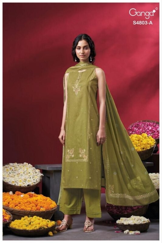 Launching Ganga Nireya 4803 Cotton Printed Embroiderd Salwar Kameez Wholesale 2026