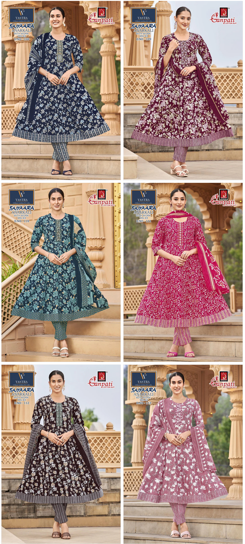Latest Ganpati Saiyaara Vol 3 Readymade Cotton Anarkali Kurti Set Wholesale 2026