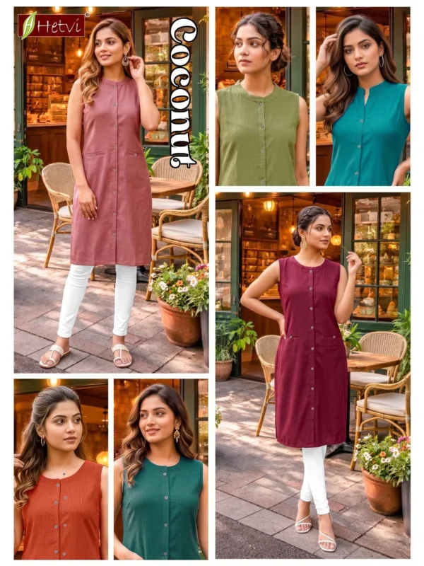 Latest Hetvi Coconut Silk Dobby Fancy Kurtis Collection Wholesale 2026
