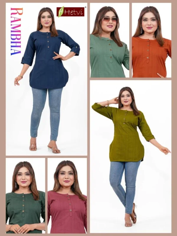 Beautiful Hetvi Rambha Cotton Printed Short Kurti Collection Wholesale 2026