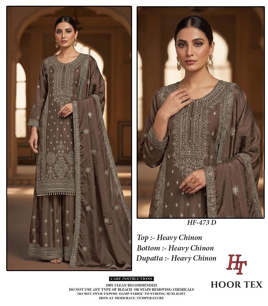 Launching Hoor Tex 473 A To D Chinon Cut Worked Salwar Kameez Wholesale 2026