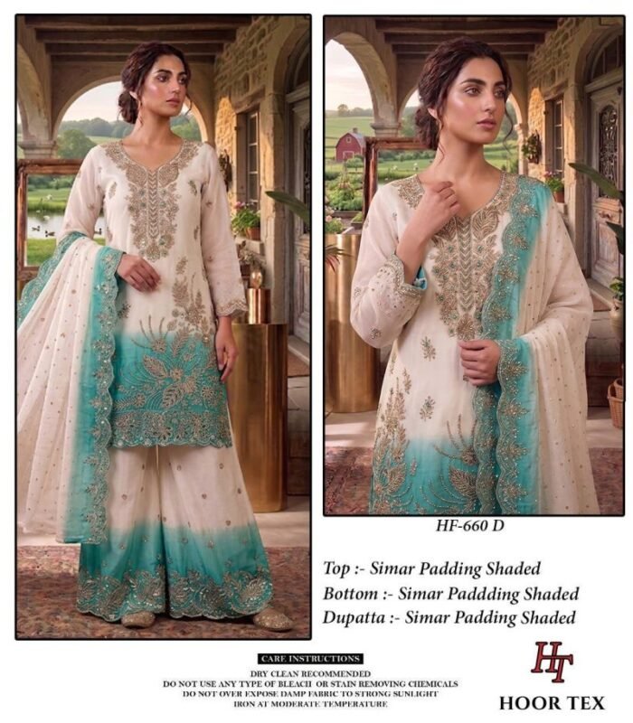 Stylish Hoor Tex 660 A To D  Simmar Pading sheded  Salwar Kameez Collection Wholesale 2026