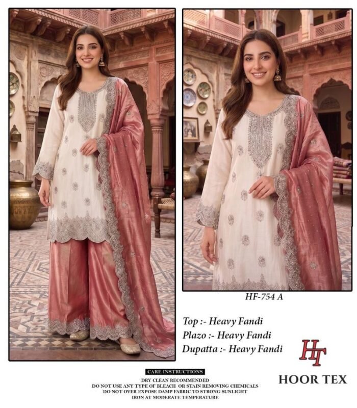 Launching Hoor Tex 754 A To D Fandy Embroidered Salwar Kameez Collection Wholesale 2026