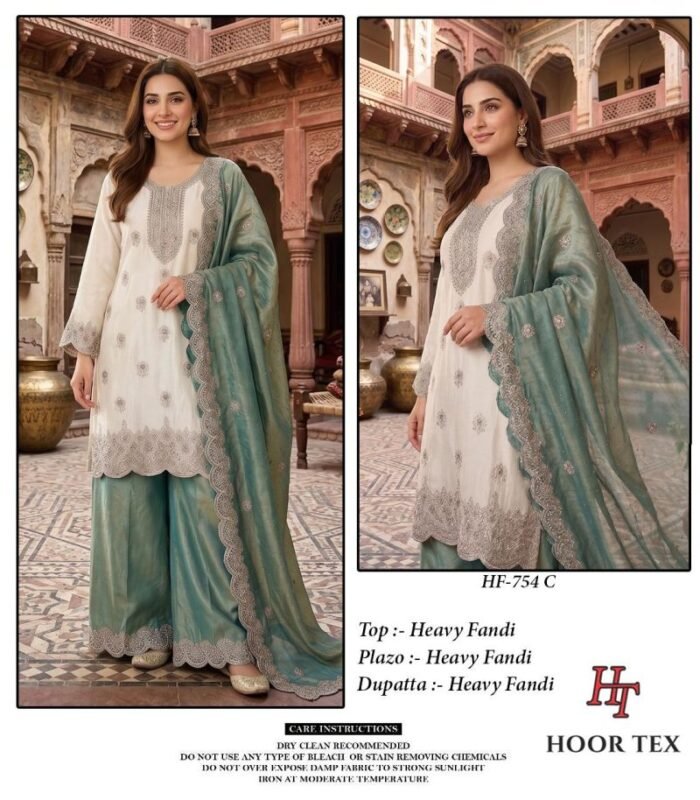 Launching Hoor Tex 754 A To D Fandy Embroidered Salwar Kameez Collection Wholesale 2026