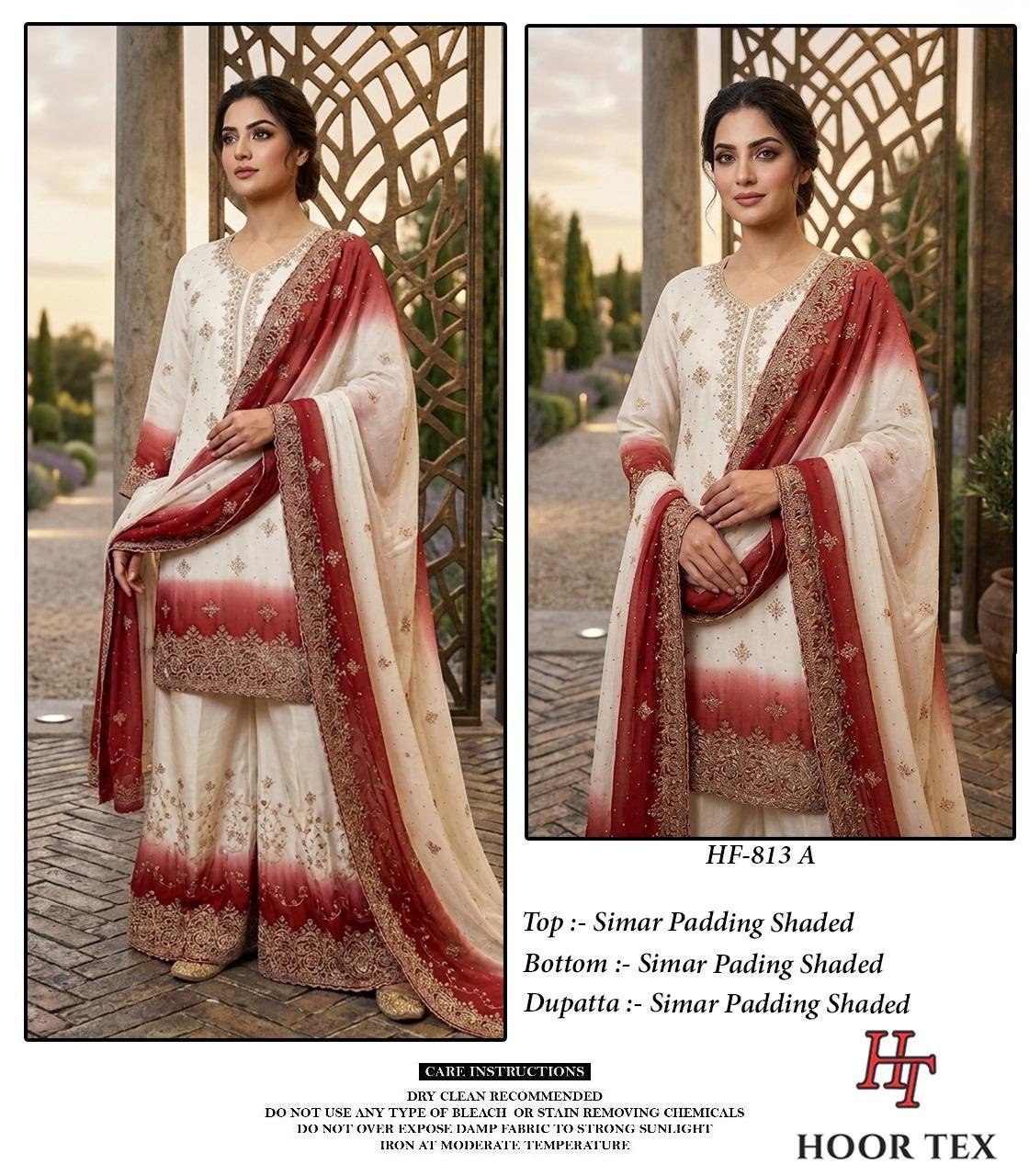 Latest Hoor Tex 813 A To D Simar Padding Shaded Salwar Kameez Wholesale 2026