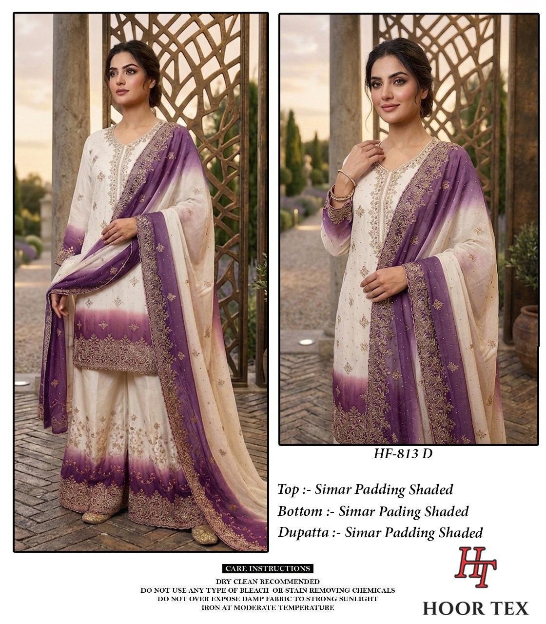 Latest Hoor Tex 813 A To D Simar Padding Shaded Salwar Kameez Wholesale 2026