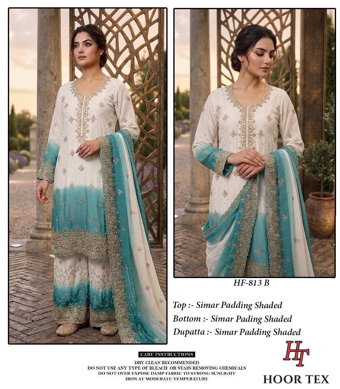 Latest Hoor Tex 813 A To D Simar Padding Shaded Salwar Kameez Wholesale 2026