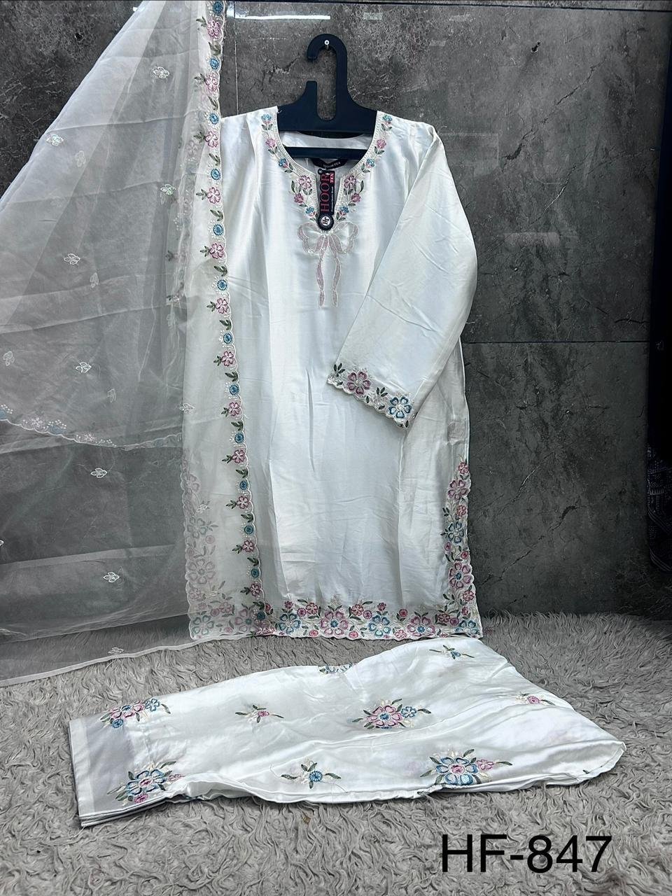 Latest Hoor Tex 847 A To D Malai Satin Embroidered Salwar Kameez Collection Wholesale 2026