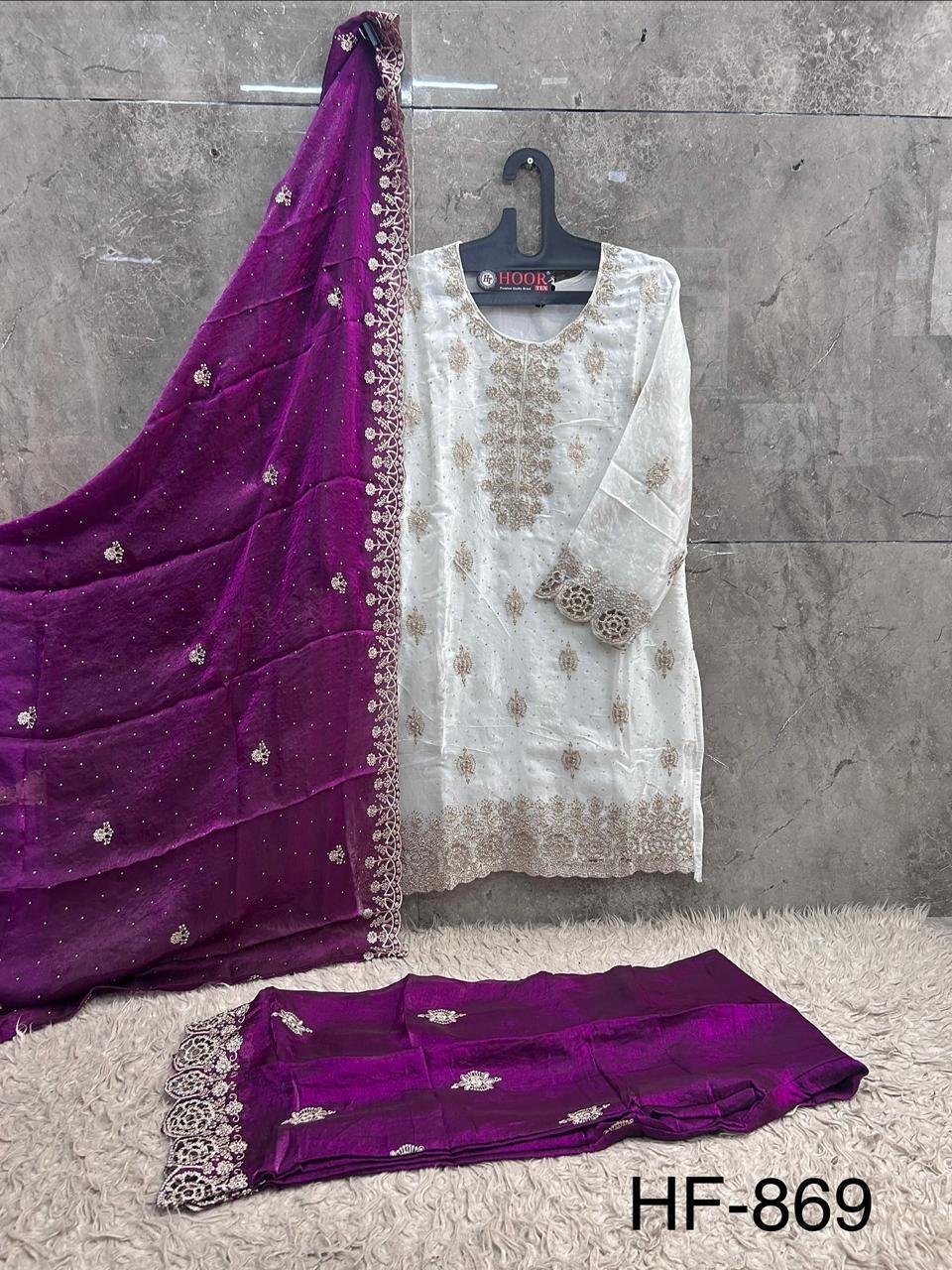Stylish Hoor Tex 869 A To D Fandy Embroidered Salwar Kameez Collection Wholesale 2026