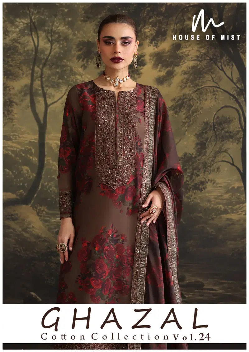 House Of Mist Ghazal Vol 24 Cotton Printed Karachi Dress Material Wholesale