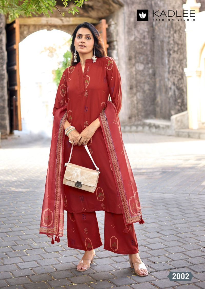 Buy Kadlee Classy Look Rayon Printed Kurti With Bottom Dupatta Wholesale 2026