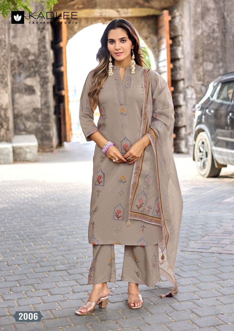 Buy Kadlee Classy Look Rayon Printed Kurti With Bottom Dupatta Wholesale 2026