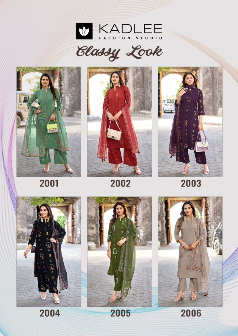 Buy Kadlee Classy Look Rayon Printed Kurti With Bottom Dupatta Wholesale 2026