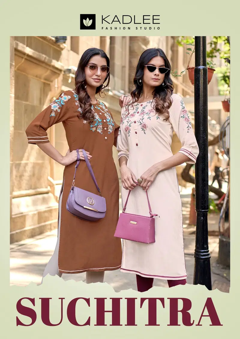 Kadlee Suchitra Rayon Thread Worked Kurti Collection Wholesale