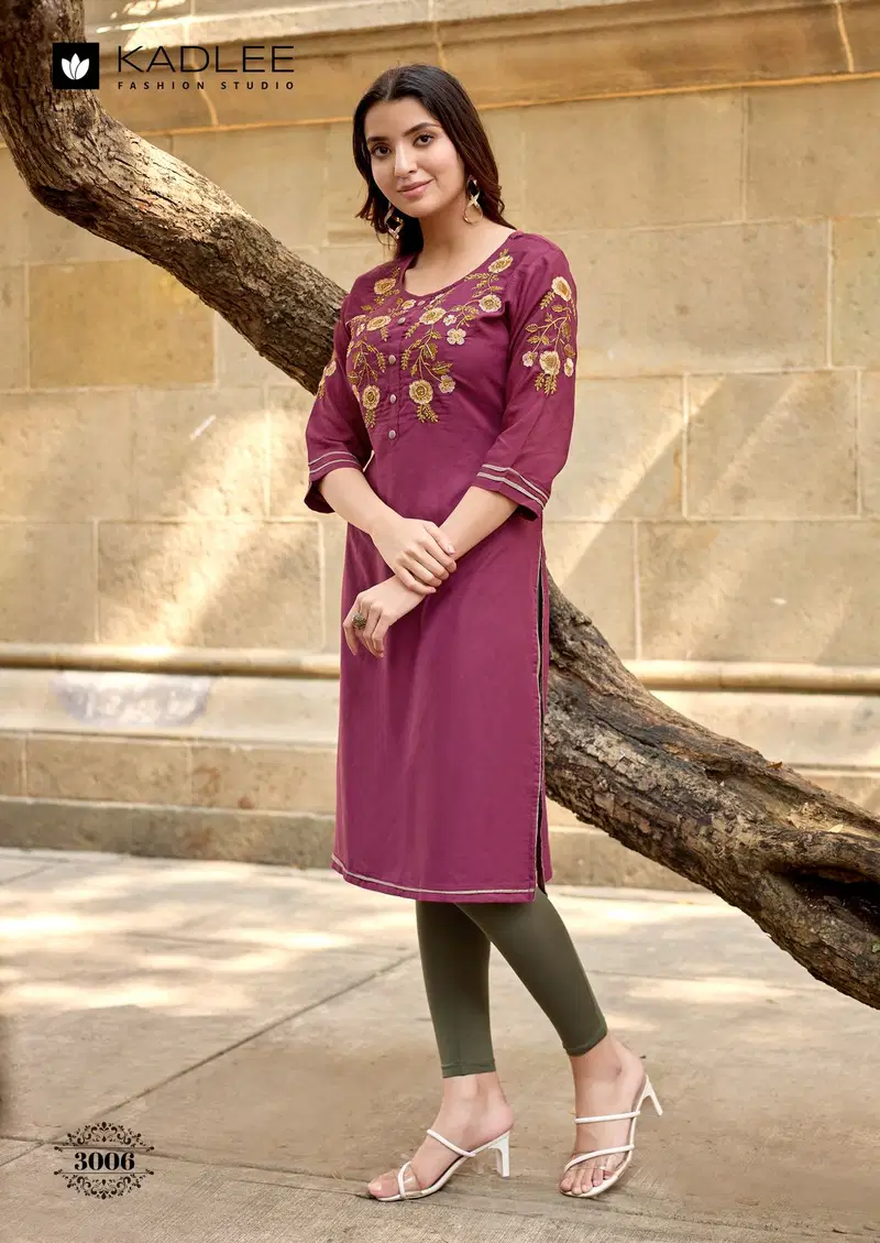Launching Kadlee Suchitra Rayon Thread Worked Kurti Collection Wholesale 2026