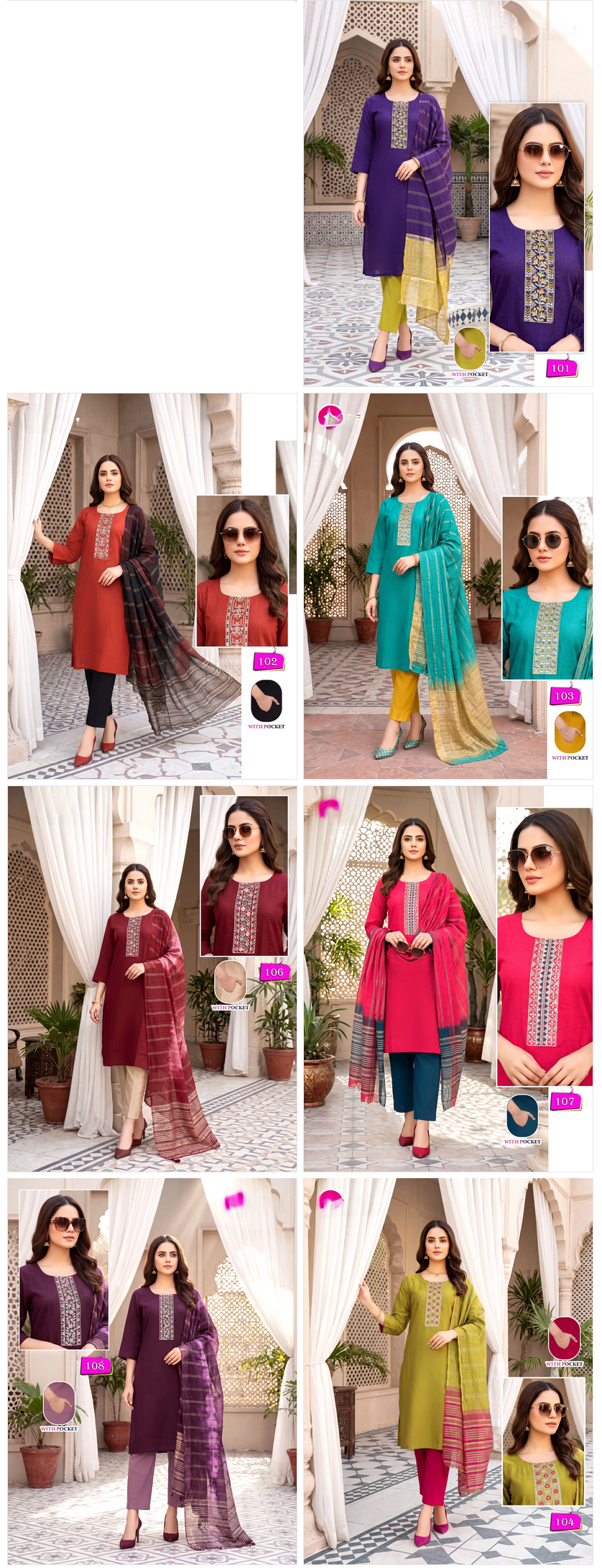 Latest Kalki Vol 1 Vertican Sequence Worked Kurti With Bottom Dupatta Wholesale 2026