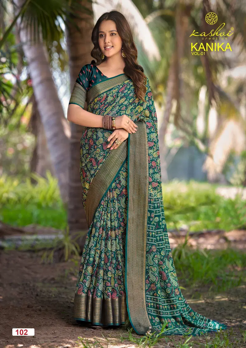 Kashvi Kanika Vol 1 Marshmello Silk With Zari Border Work Saree Wholesale