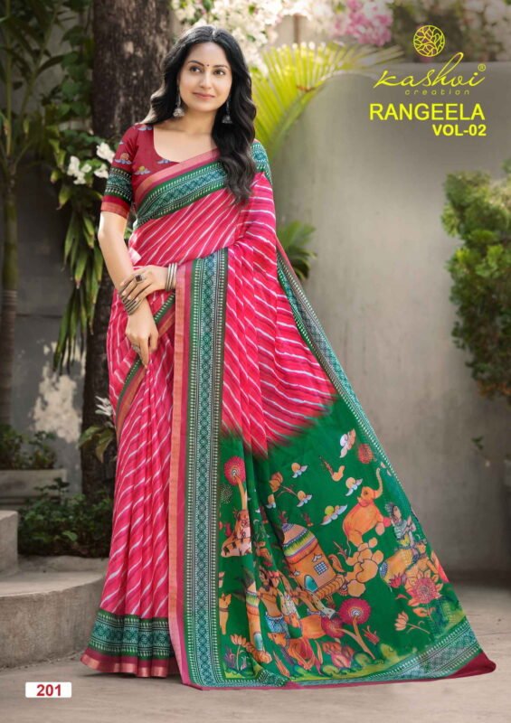 Beautiful Kashvi Rangeela Vol 2 Dull Moss Printed Saree Wholesale 2026