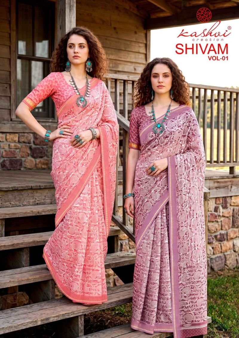 Kashvi Shivam Vol 1 Dull Moss Viscos Saree Collection Wholesale
