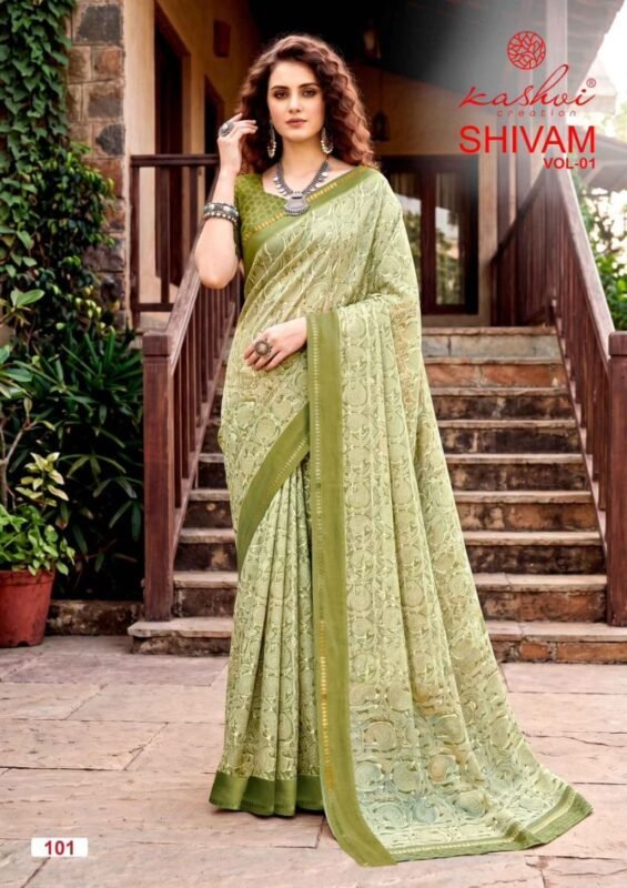 Beautiful Kashvi Shivam Vol 1 Dull Moss Viscos Saree Collection Wholesale 2026