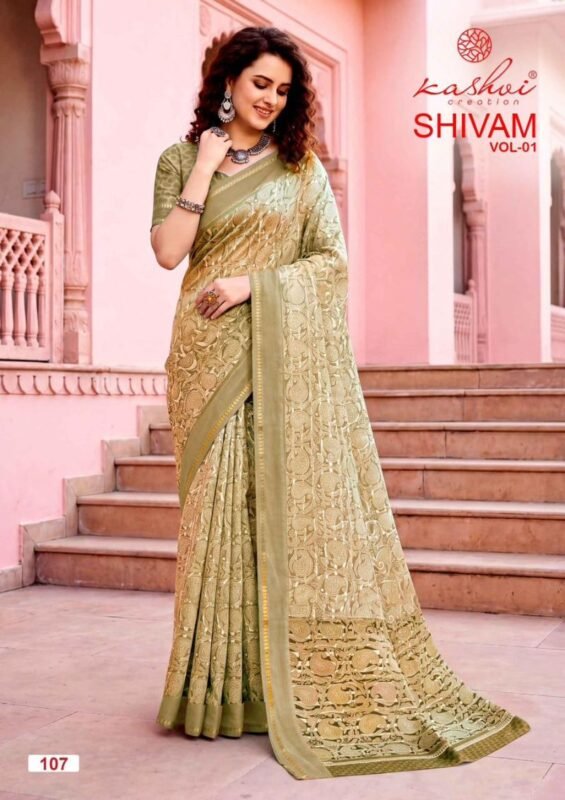 Beautiful Kashvi Shivam Vol 1 Dull Moss Viscos Saree Collection Wholesale 2026